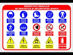 Panou pentru respectarea regulilor de protectia si securitatea muncii